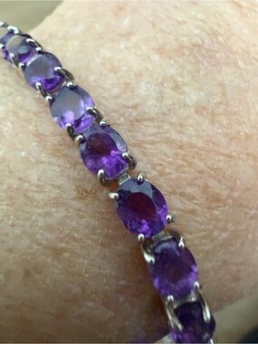 Sterling & Amethyst Tennis Bracelet -NWT. Size 7